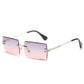 Lunettes De Soleil En Alliage Petit Rectangle Sans Cadre