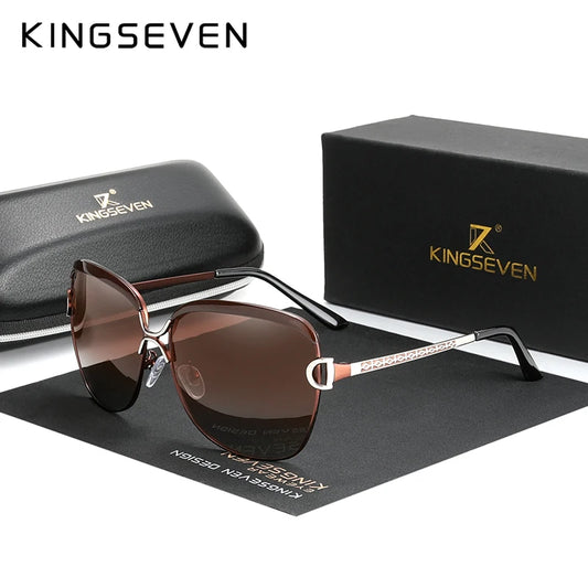 KINGSEVEN Polarized Ladies Sunglasses Women Gradient Lens Round Sun Glasses Square Luxury Brand Oculos Lunette De Soleil Femme